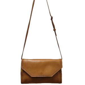 MOORE & GILES Women's Genuine Leather Crossbody/Clutch Brown Purse & Dustbag